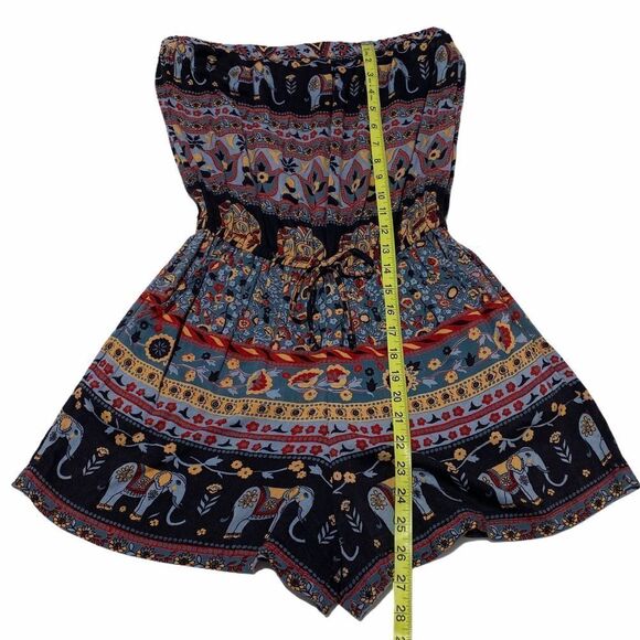 ANGIE Elephant Printed Strapless Romper Medium - Picture 8 of 13